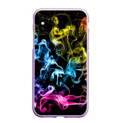 Чехол iPhone XS Max матовый Эйфория в дыму, цвет: 3D-сиреневый