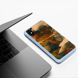 Чехол iPhone XS Max матовый Туманные сюрреалистичные краски, цвет: 3D-голубой — фото 2