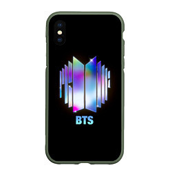 Чехол iPhone XS Max матовый BTS gradient logo, цвет: 3D-темно-зеленый