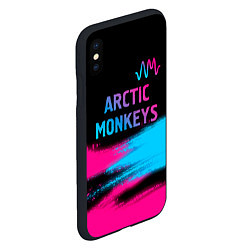 Чехол iPhone XS Max матовый Arctic Monkeys - neon gradient: символ сверху, цвет: 3D-черный — фото 2