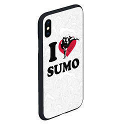 Чехол iPhone XS Max матовый I love sumo fighter, цвет: 3D-черный — фото 2