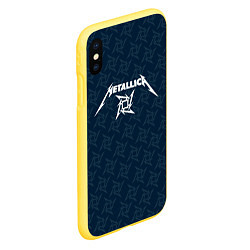 Чехол iPhone XS Max матовый Metallica - паттерн, цвет: 3D-желтый — фото 2