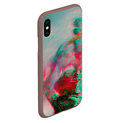 Чехол iPhone XS Max матовый Абстрактные переливающиеся краски, цвет: 3D-коричневый — фото 2