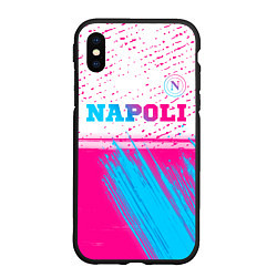 Чехол iPhone XS Max матовый Napoli neon gradient style: символ сверху, цвет: 3D-черный