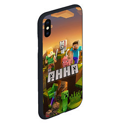 Чехол iPhone XS Max матовый Анна Minecraft, цвет: 3D-черный — фото 2