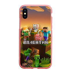 Чехол iPhone XS Max матовый Валентин Minecraft, цвет: 3D-баблгам