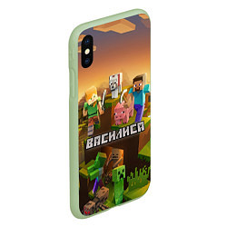 Чехол iPhone XS Max матовый Василиса Minecraft, цвет: 3D-салатовый — фото 2