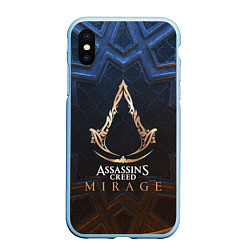 Чехол iPhone XS Max матовый Assassins creed mirage logo, цвет: 3D-голубой