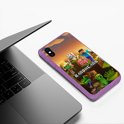 Чехол iPhone XS Max матовый Владислав Minecraft, цвет: 3D-фиолетовый — фото 2