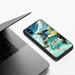 Чехол iPhone XS Max матовый The Legend of Zelda: Tears of the Kingdom Линк, цвет: 3D-черный — фото 2