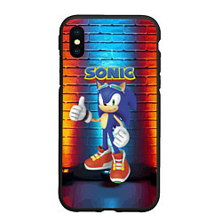 Чехол iPhone XS Max матовый Sonic - Hedgehog - Video game - жест