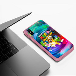 Чехол iPhone XS Max матовый Super Mario 3D World - Nintendo - Team of heroes, цвет: 3D-малиновый — фото 2