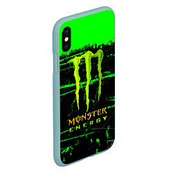 Чехол iPhone XS Max матовый Monster energy green neon, цвет: 3D-мятный — фото 2