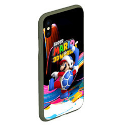 Чехол iPhone XS Max матовый Super Mario 3D World - Boomerang, цвет: 3D-темно-зеленый — фото 2
