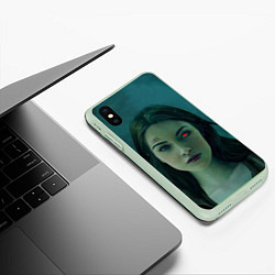 Чехол iPhone XS Max матовый Женщина - киборг, цвет: 3D-салатовый — фото 2