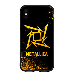 Чехол iPhone XS Max матовый Metallica - gold gradient