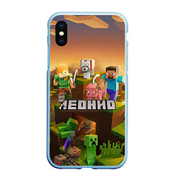 Чехол iPhone XS Max матовый Леонид Minecraft