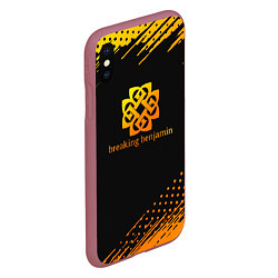 Чехол iPhone XS Max матовый Breaking benjamin Gold, цвет: 3D-малиновый — фото 2