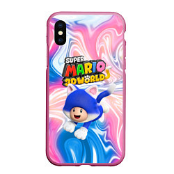 Чехол iPhone XS Max матовый Toad - Super Mario 3D World - Nintendo, цвет: 3D-малиновый