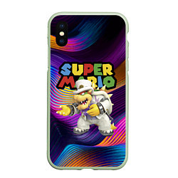 Чехол iPhone XS Max матовый Super Mario - Bowser - Nintendo, цвет: 3D-салатовый
