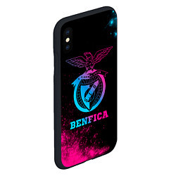 Чехол iPhone XS Max матовый Benfica - neon gradient, цвет: 3D-черный — фото 2