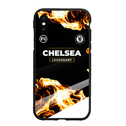 Чехол iPhone XS Max матовый Chelsea legendary sport fire, цвет: 3D-черный