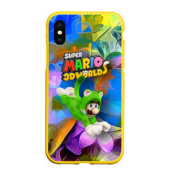 Чехол iPhone XS Max матовый Luigi cat - Super Mario 3D World - Nintendo