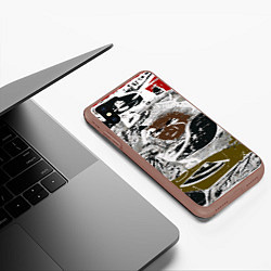Чехол iPhone XS Max матовый Абстракция мазки цветной краски графика, цвет: 3D-коричневый — фото 2