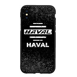 Чехол iPhone XS Max матовый Haval с потертостями на темном фоне