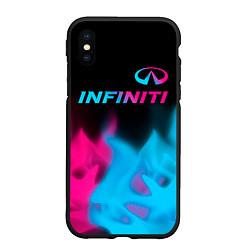 Чехол iPhone XS Max матовый Infiniti - neon gradient: символ сверху