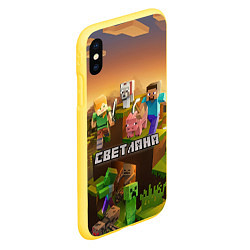 Чехол iPhone XS Max матовый Светлана Minecraft, цвет: 3D-желтый — фото 2