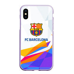 Чехол iPhone XS Max матовый Barcelona цветные геометрии, цвет: 3D-светло-сиреневый