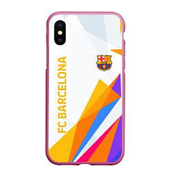 Чехол iPhone XS Max матовый Barcelona абстракция цветные геометрии, цвет: 3D-малиновый