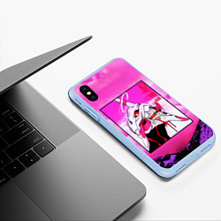 Чехол iPhone XS Max матовый Neon Genesis Evangelion: Eva 01, цвет: 3D-голубой — фото 2