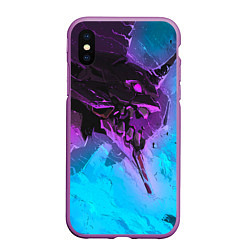Чехол iPhone XS Max матовый Neon Genesis Evangelion - Eva 01, цвет: 3D-фиолетовый