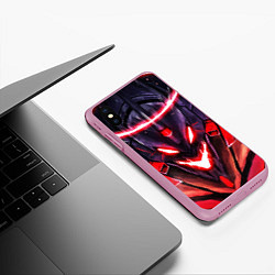 Чехол iPhone XS Max матовый Evangelion: Eva 01, цвет: 3D-розовый — фото 2