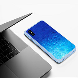 Чехол iPhone XS Max матовый Вода - H2O, цвет: 3D-голубой — фото 2