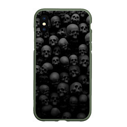 Чехол iPhone XS Max матовый Композиция из черепов - Dark