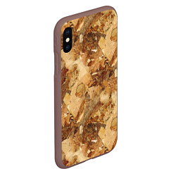 Чехол iPhone XS Max матовый Натуральные древесные стружки опилки, цвет: 3D-коричневый — фото 2