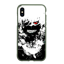 Чехол iPhone XS Max матовый Tokyo Ghoul Kaneki Ken paint, цвет: 3D-темно-зеленый