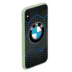 Чехол iPhone XS Max матовый Bmw Соты, цвет: 3D-салатовый — фото 2