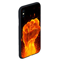 Чехол iPhone XS Max матовый Кулак в огне, цвет: 3D-черный — фото 2