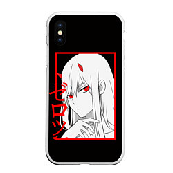 Чехол iPhone XS Max матовый Darling in the Franxx: 02, цвет: 3D-белый