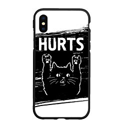 Чехол iPhone XS Max матовый Группа Hurts и рок кот