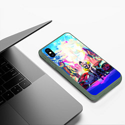 Чехол iPhone XS Max матовый Cyberpunk Edgerunners Люси и Дэвид, цвет: 3D-темно-зеленый — фото 2