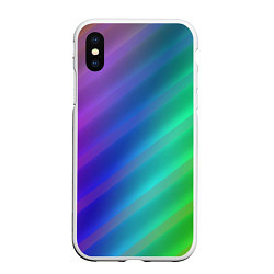 Чехол iPhone XS Max матовый Полосы всех цветов радуги