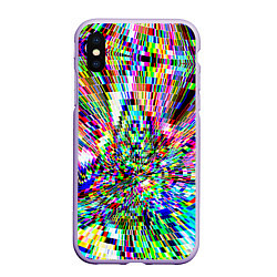 Чехол iPhone XS Max матовый Acid pixels, цвет: 3D-светло-сиреневый