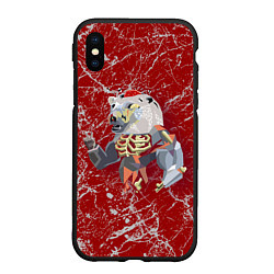 Чехол iPhone XS Max матовый Bear-zombie - Halloween, цвет: 3D-черный