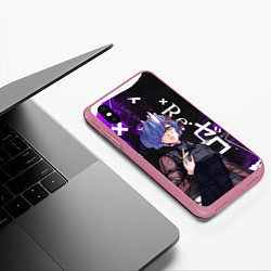 Чехол iPhone XS Max матовый Рем в черном - Re:Zero, цвет: 3D-малиновый — фото 2