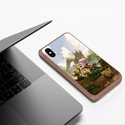 Чехол iPhone XS Max матовый Джунгли - Майнкрафт, цвет: 3D-коричневый — фото 2